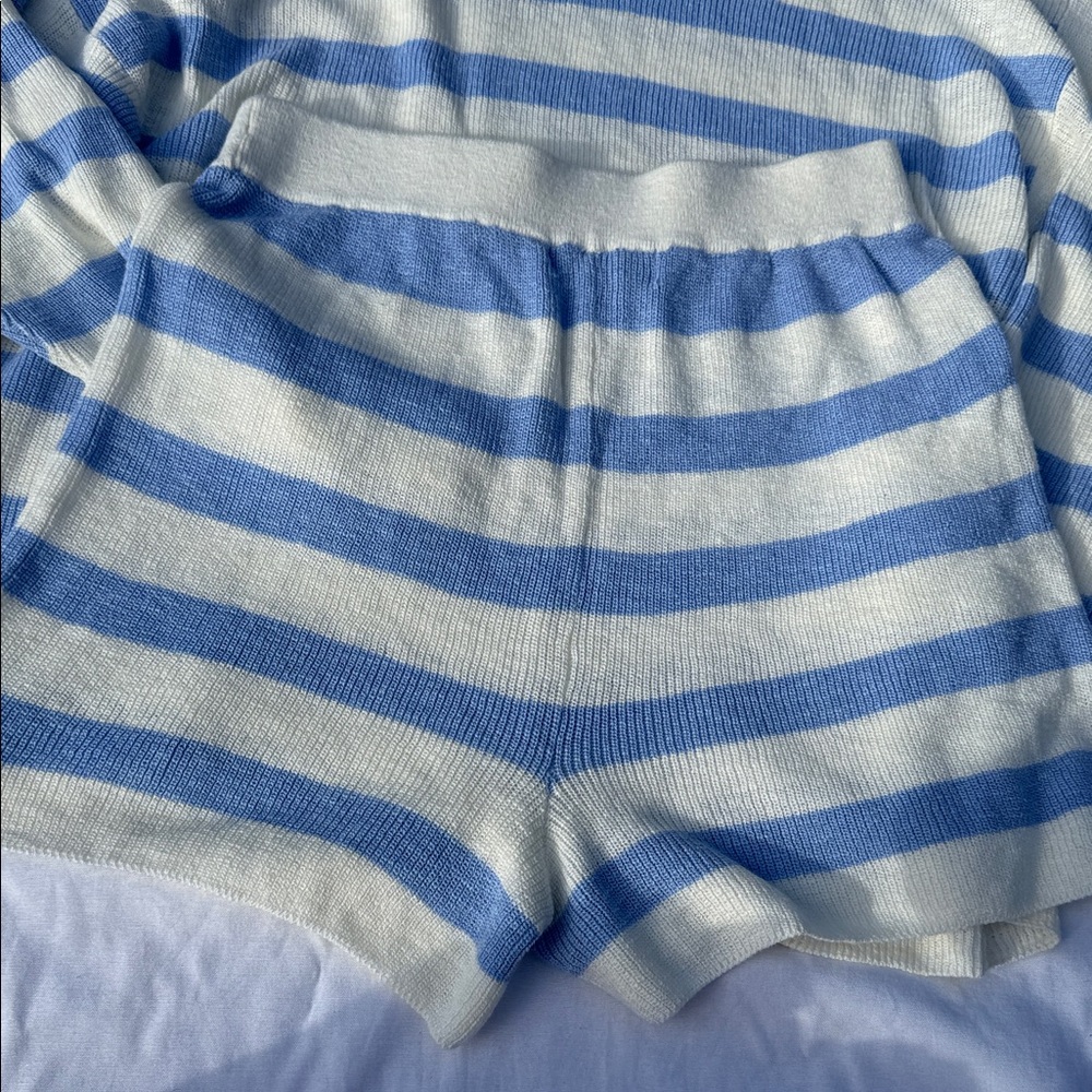 Free People Blue and White Striped Knit Set - Picture 4 of 7